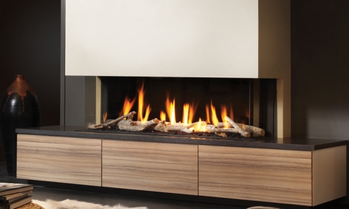 DRU Metro 130XT 3 Sided Eco Wave Gas Fire