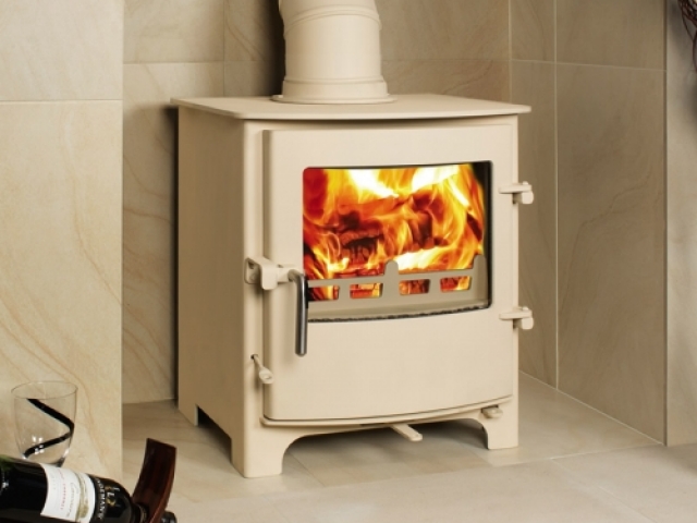 Town & Country Little Thurlow in Ivory Wood Burner