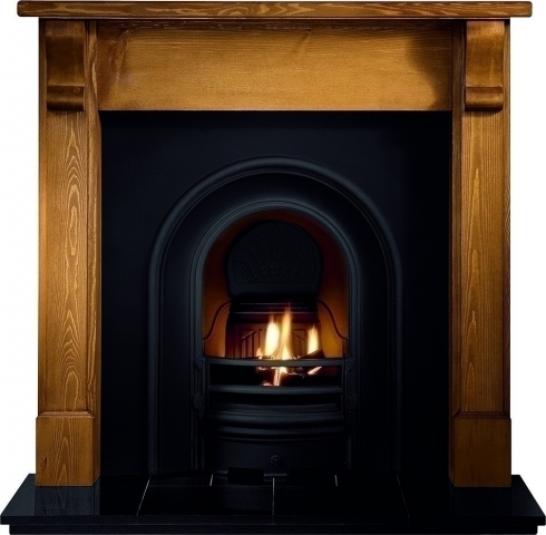 Crown Arch Cast Iron Insert with Solid Fuel Fire
